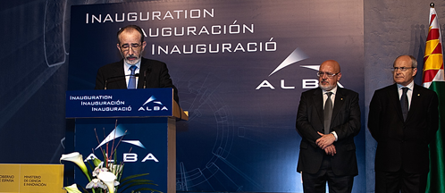 Ramon Pascual during ALBA's inauguration